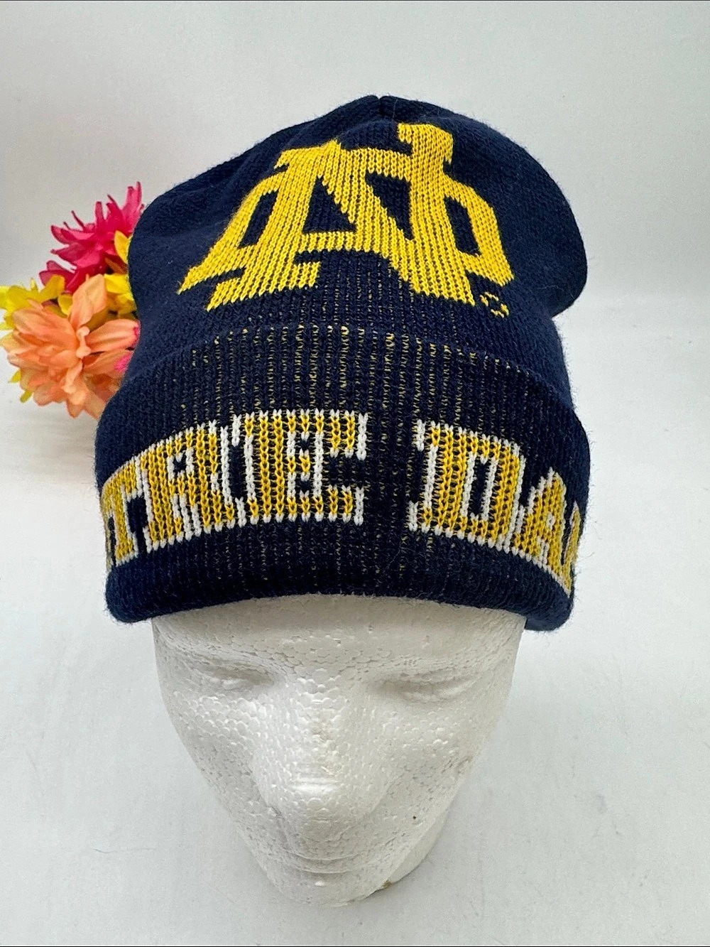 Point 40 Notre Dame beanie Blue & Yellow